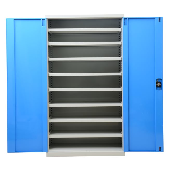 置物柜（灰+蓝）双开8层